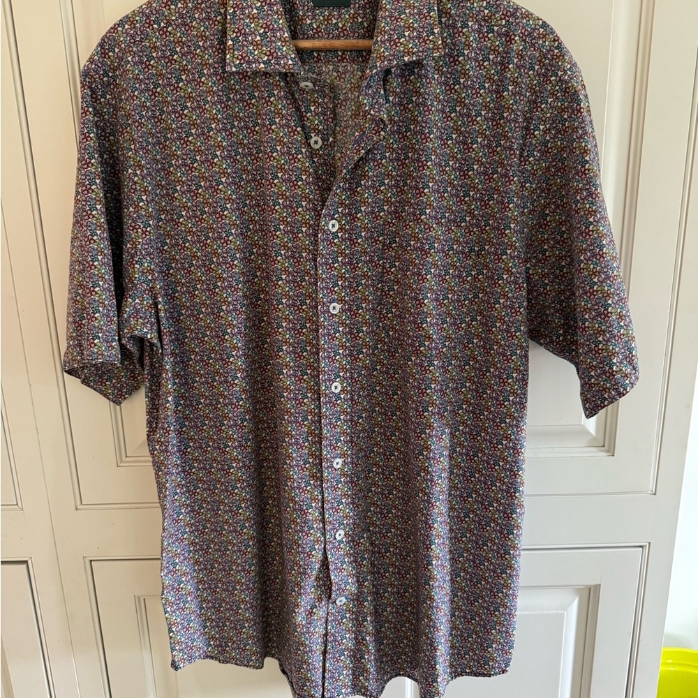 Men's Casual Button Down Shirt - Multicolor Pattern